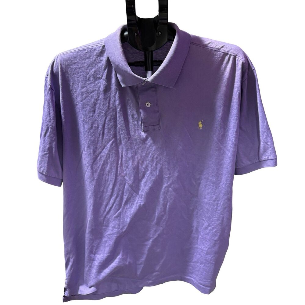 Ralph Lauren Purple Label Mens XL Polo Shirt Cotton Peru Purple